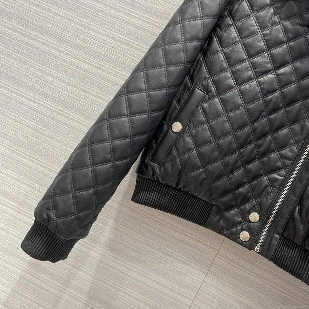 Hermes Women’s Fashion Clothing Embossed Leather Jacket H33261