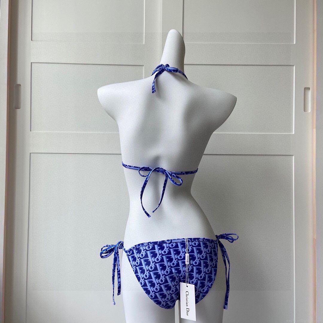 Dior Women’s BIKINI TOP Blue Dior Oblique Technical Fabric 11BB01