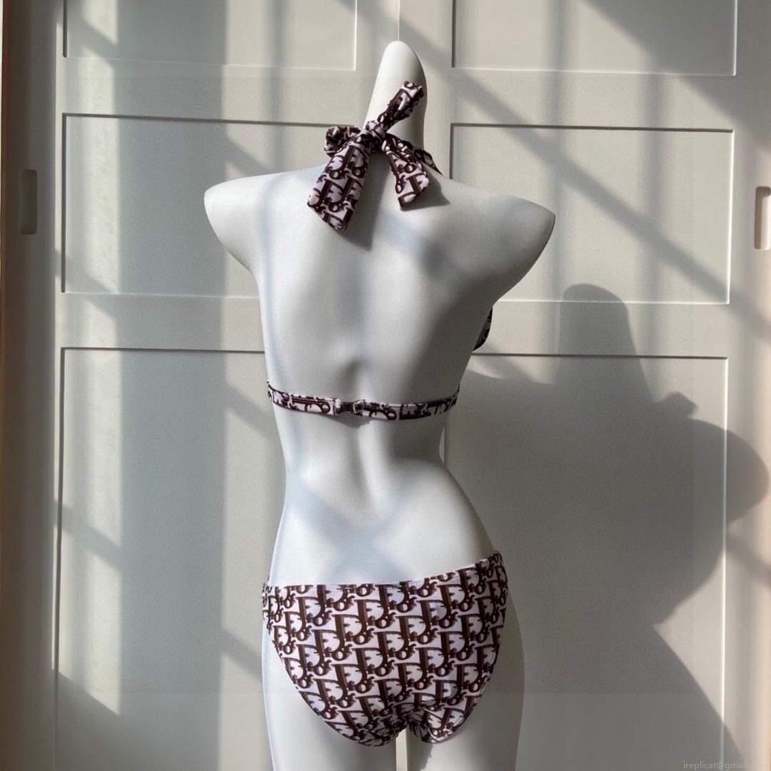 Dior Women’s BIKINI TOP Brown Dior Oblique Technical Fabric 11BB01