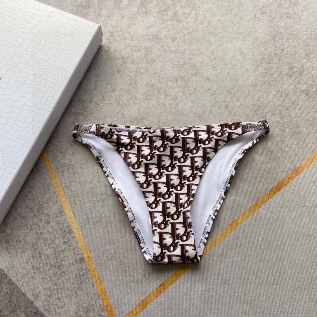 Dior Women’s BIKINI TOP Brown Dior Oblique Technical Fabric 11BB01