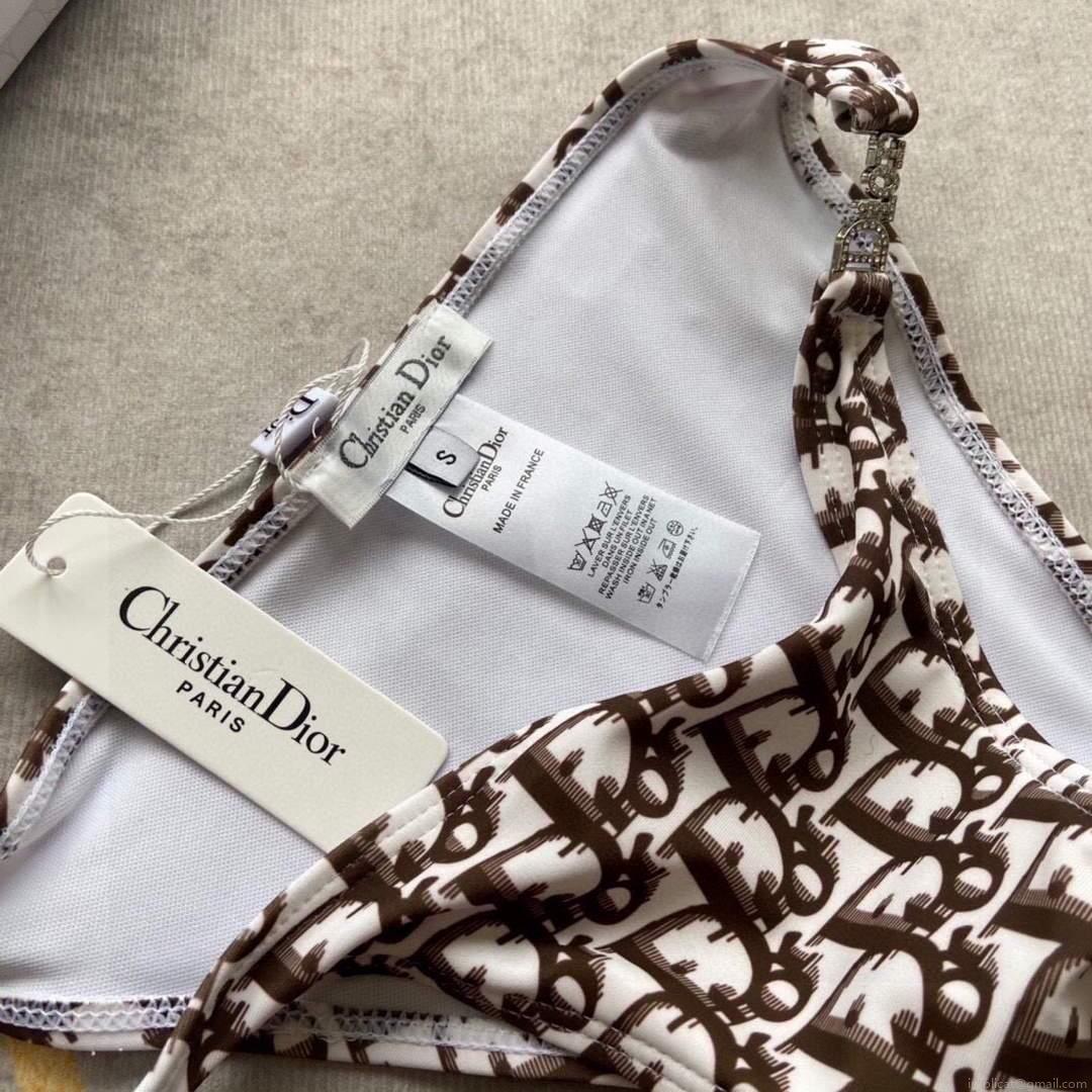 Dior Women’s BIKINI TOP Brown Dior Oblique Technical Fabric 11BB01