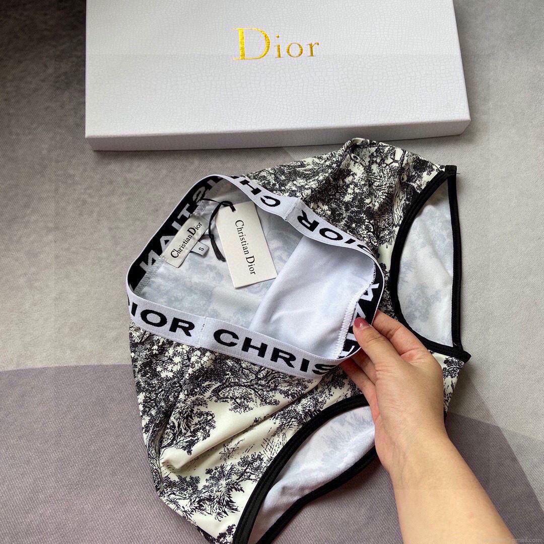 Dior Women’s Designer monogram animal icon Gray swimsuit swimming suit 38098