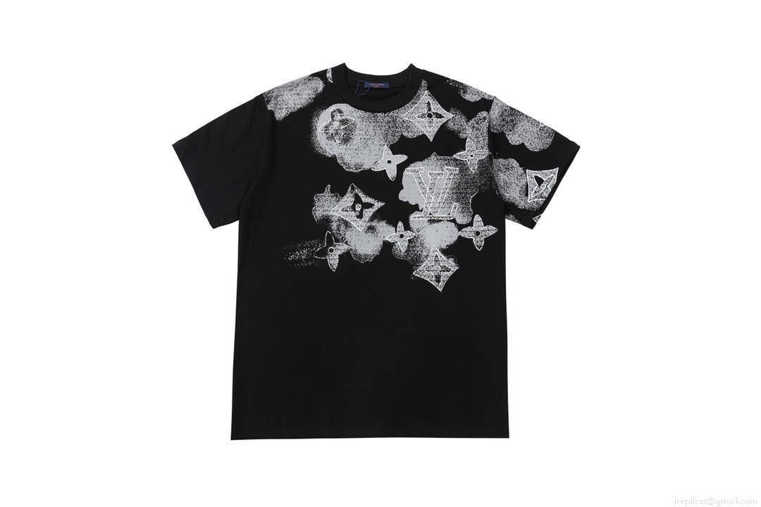 LV 1AAU5B Louis Vuitton Print Cotton Jersey Men Women’s T-shirt L56200