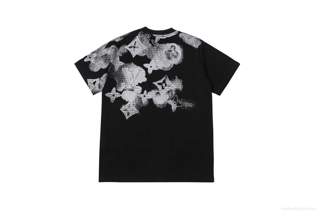 LV 1AAU5B Louis Vuitton Print Cotton Jersey Men Women’s T-shirt L56200