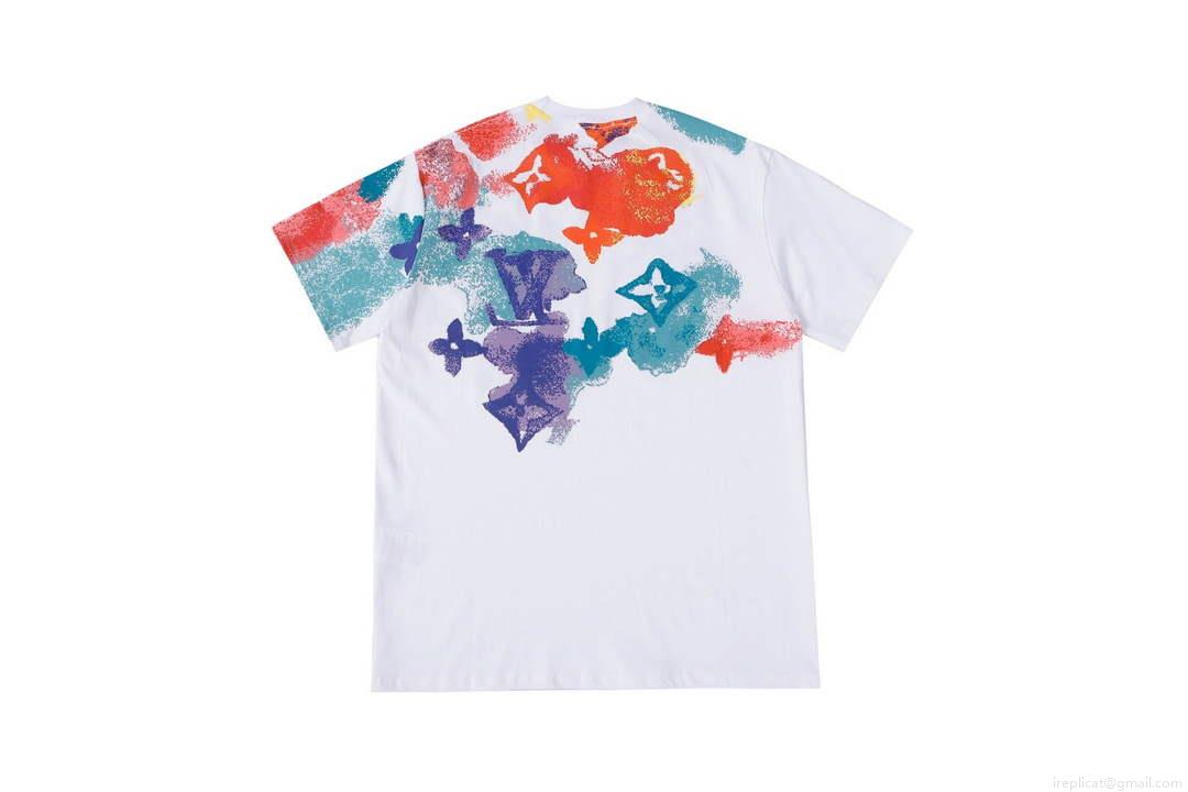 LV 1AAU5B Louis Vuitton Print Cotton Jersey Men Women’s T-shirt L56201