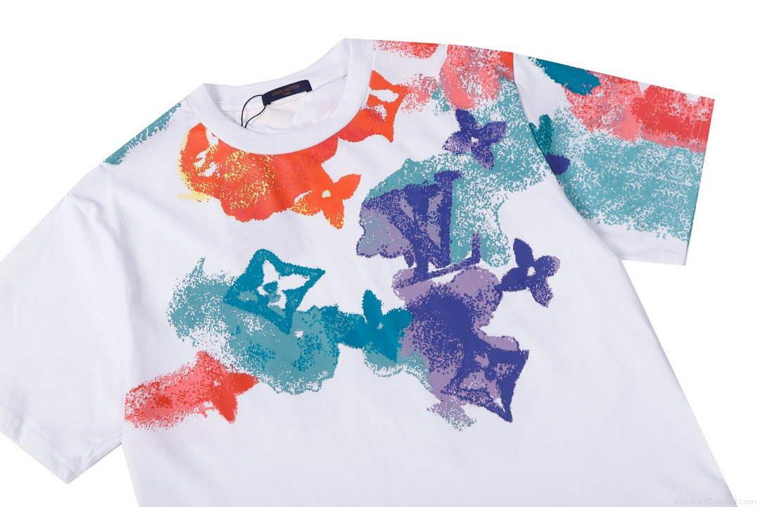 LV 1AAU5B Louis Vuitton Print Cotton Jersey Men Women’s T-shirt L56201