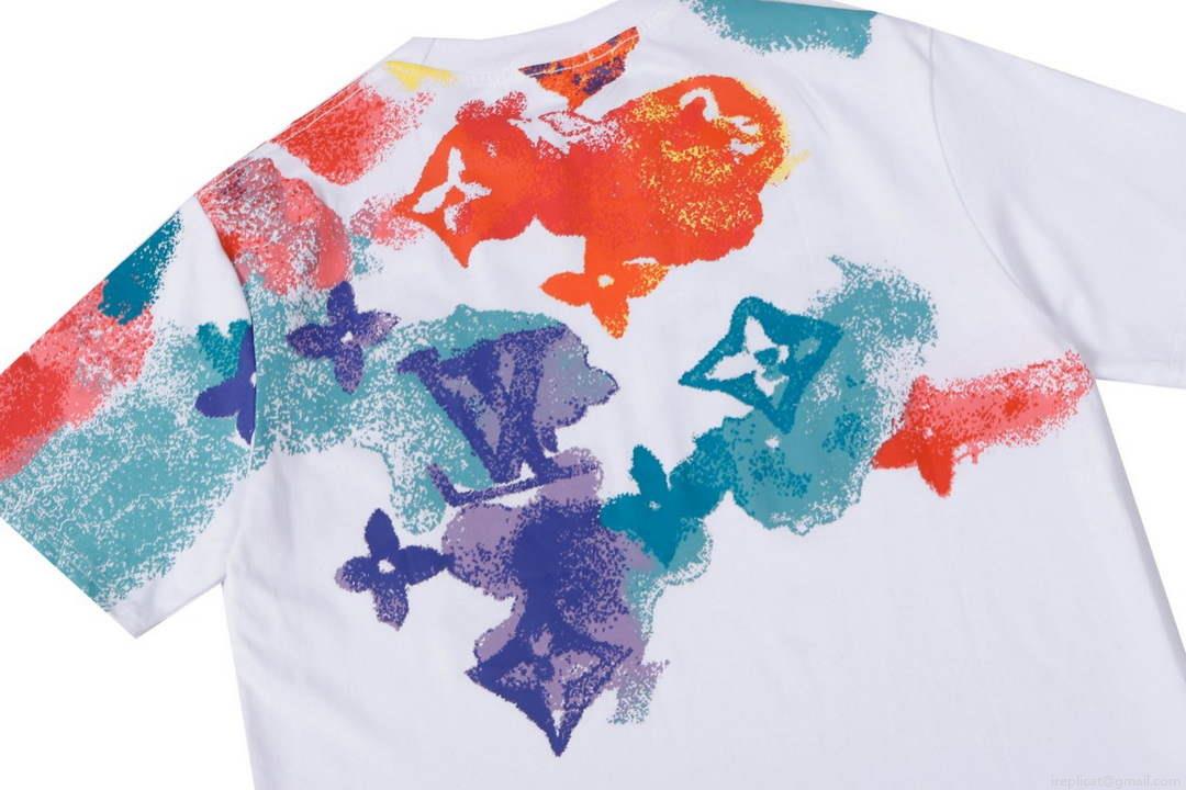 LV 1AAU5B Louis Vuitton Print Cotton Jersey Men Women’s T-shirt L56201