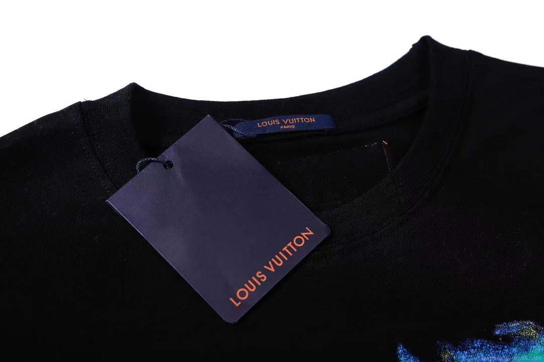 LV 1AAU5B Louis Vuitton Print Cotton Jersey Men Women’s T-shirt L56202