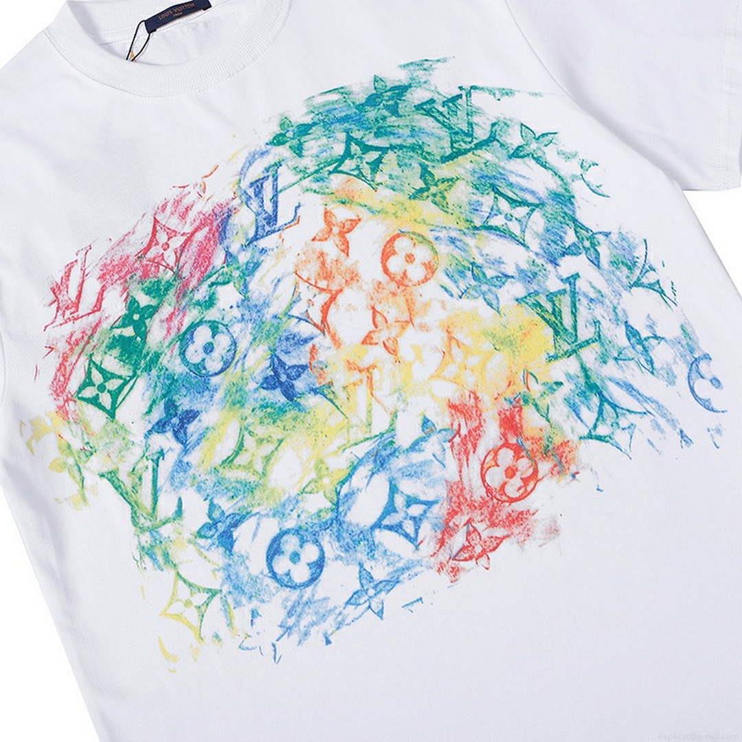 LV 1AAU5B Louis Vuitton Print Cotton Jersey Men Women’s T-shirt L56204