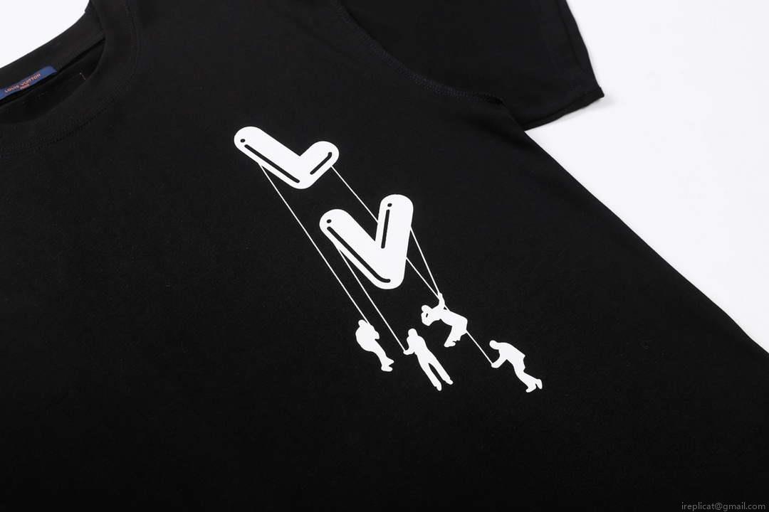 LV 1AAU5B Louis Vuitton Print Cotton Jersey Men Women’s T-shirt L56206