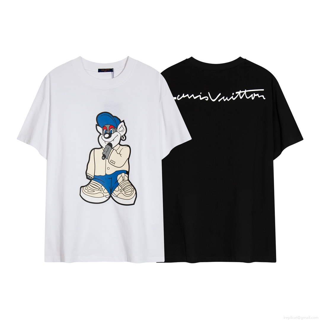 LV 1AAU5B Louis Vuitton Print Cotton Jersey Men Women’s T-shirt L56209
