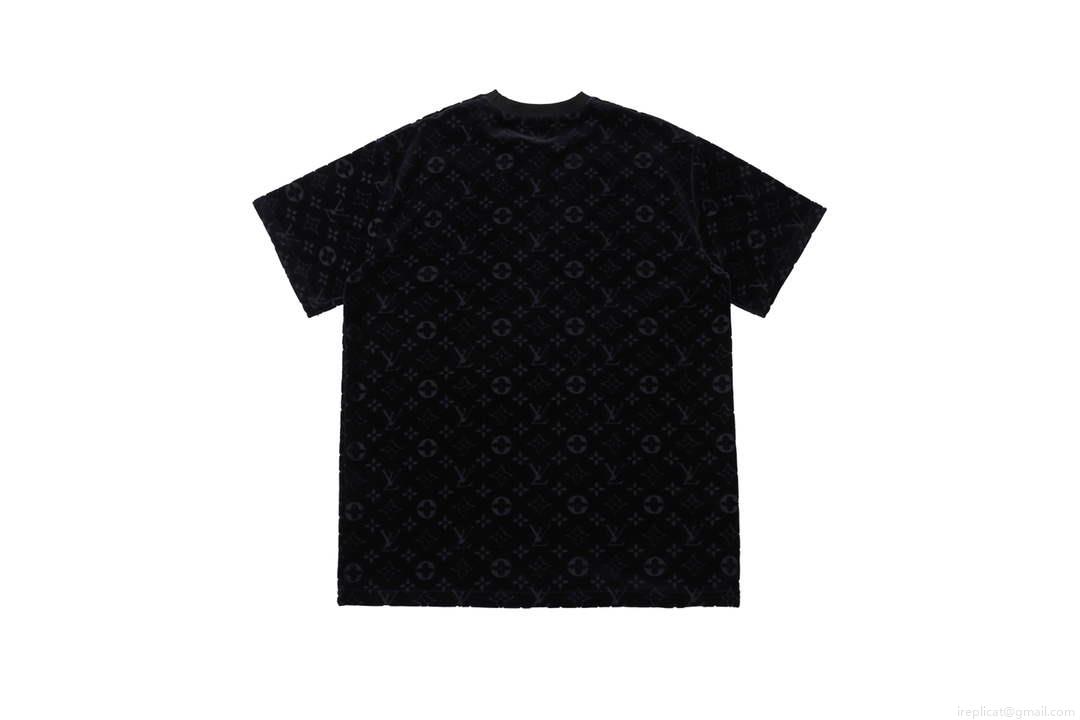 LV 1AAU5B Louis Vuitton Explosive style velvet Men Women’s T-shirt L56221
