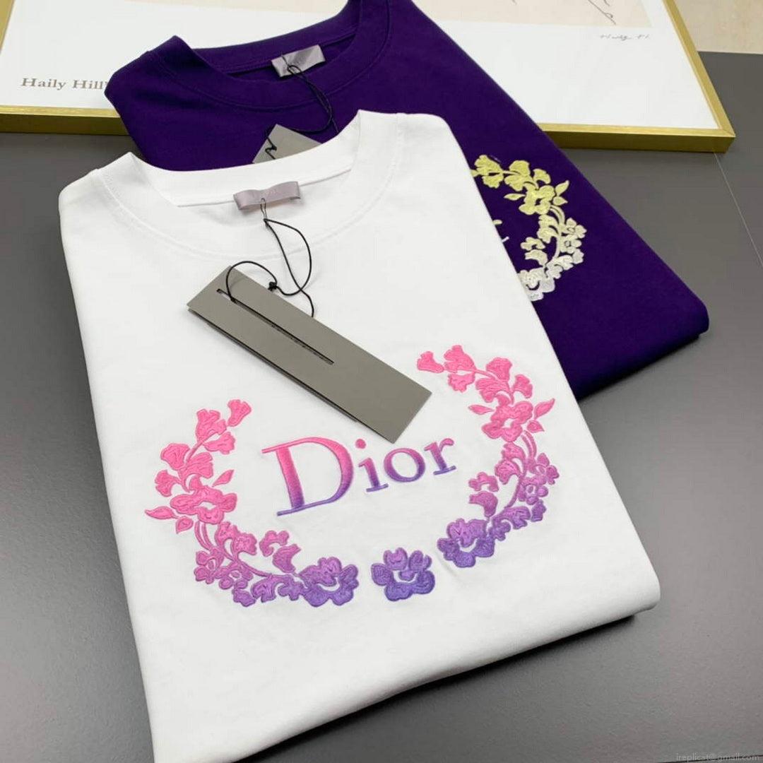 Dior 313J696 Men’s Women’s Relaxed Fit Cotton Jersey T-shirt D65842