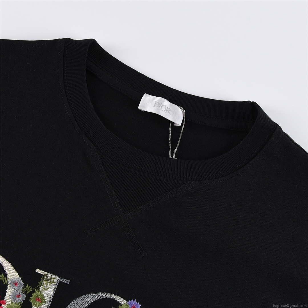 Dior 313J696 Men’s Women’s Relaxed Fit Cotton Jersey T-shirt D65850