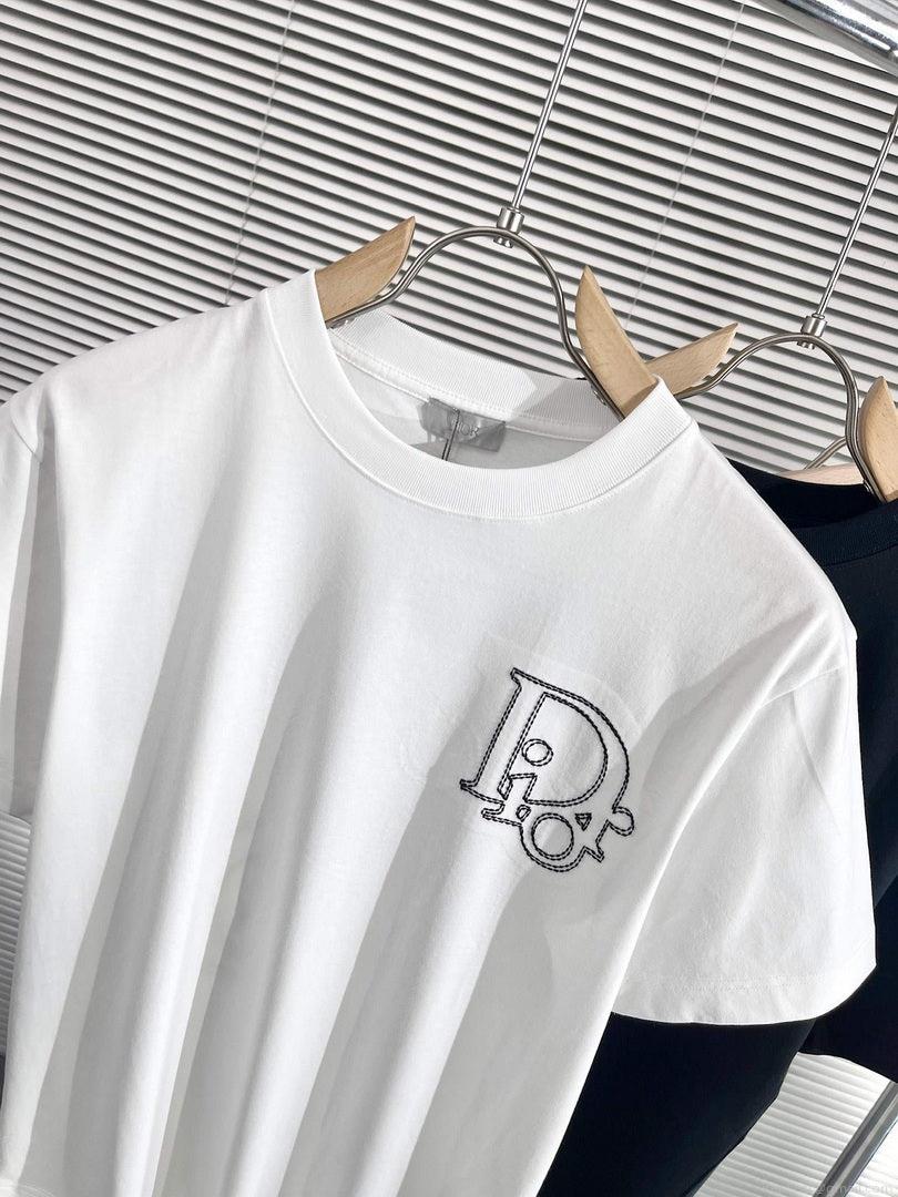 Dior 313J696 Men’s Women’s Relaxed Fit Cotton Jersey T-shirt D65852