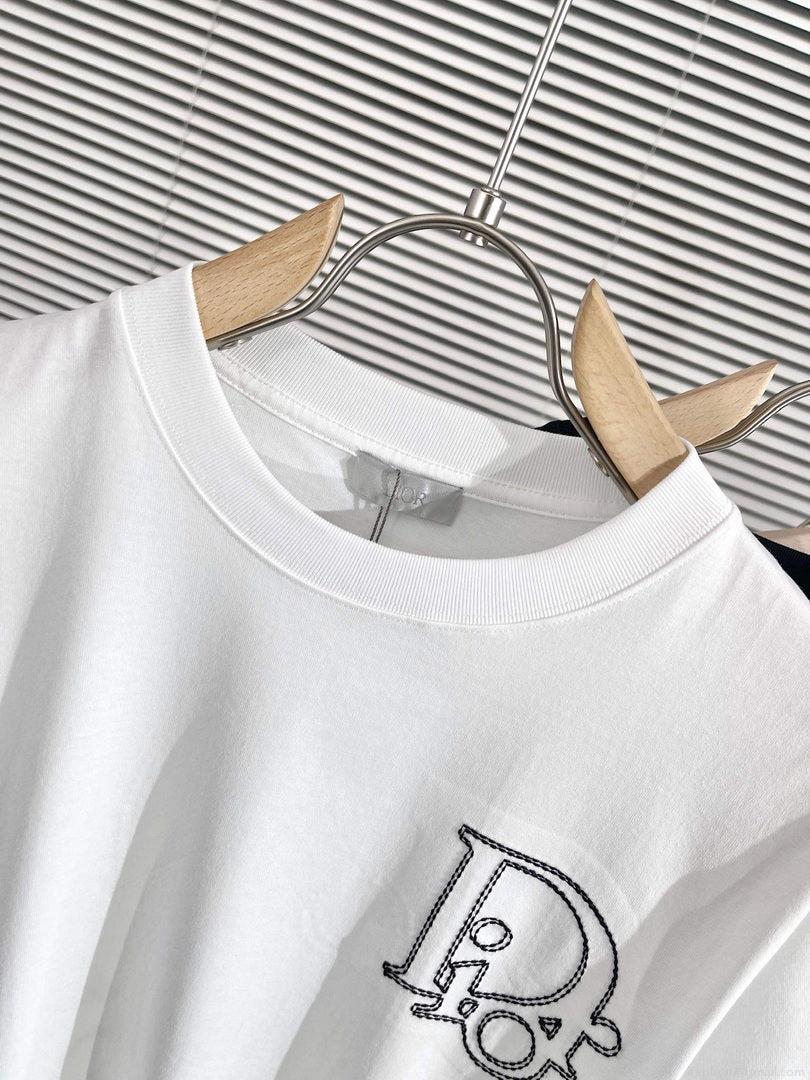 Dior 313J696 Men’s Women’s Relaxed Fit Cotton Jersey T-shirt D65852