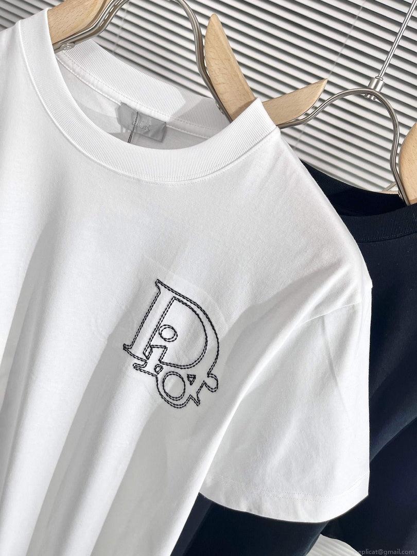 Dior 313J696 Men’s Women’s Relaxed Fit Cotton Jersey T-shirt D65852