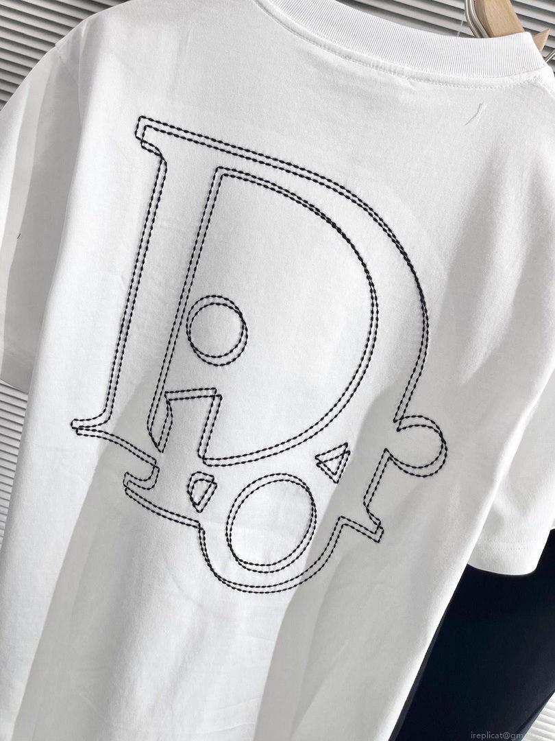 Dior 313J696 Men’s Women’s Relaxed Fit Cotton Jersey T-shirt D65852