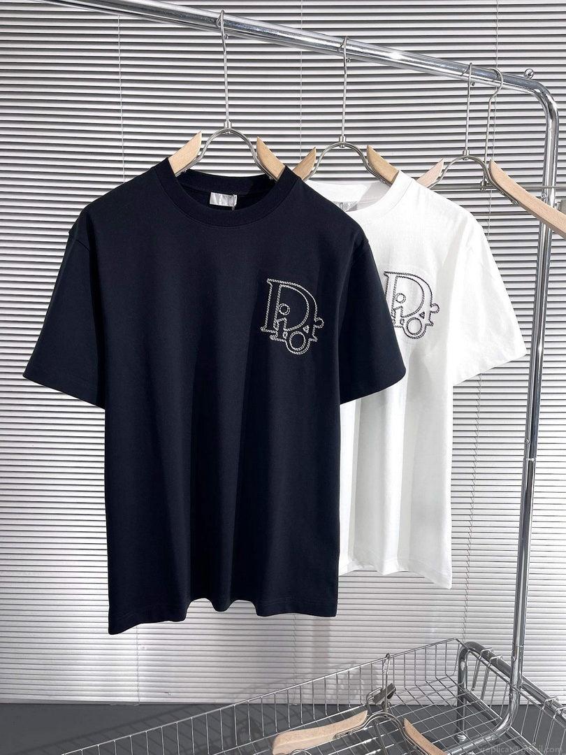 Dior 313J696 Men’s Women’s Relaxed Fit Cotton Jersey T-shirt D65852