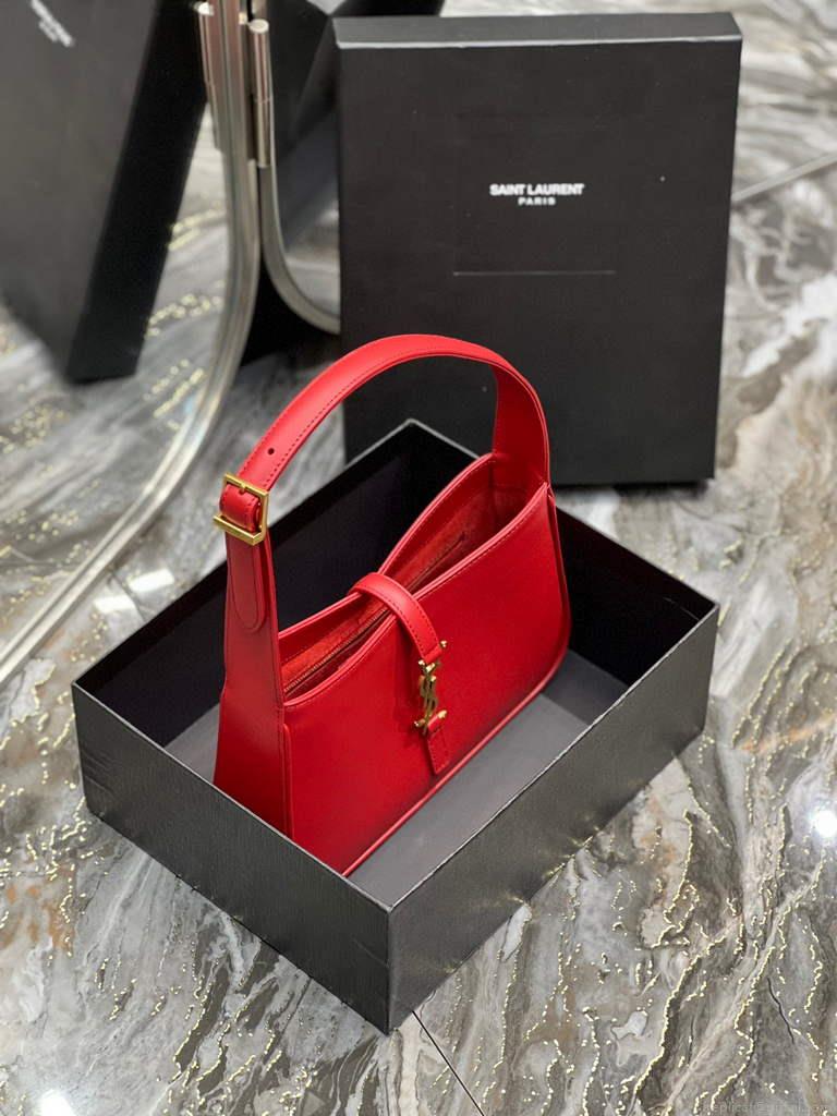 YSL LE5À7 657228 Hobo Bag In Smooth Leather Red
