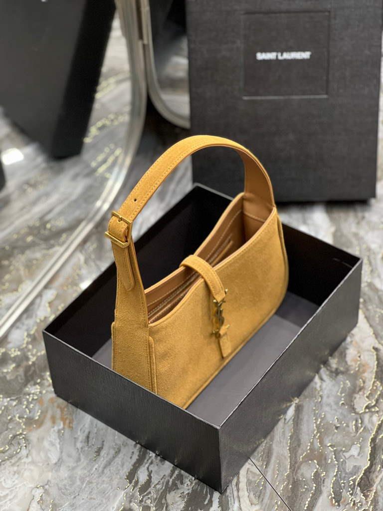 YSL LE5À7 657228 Hobo Bag In Sable Suede calfskin Apricot