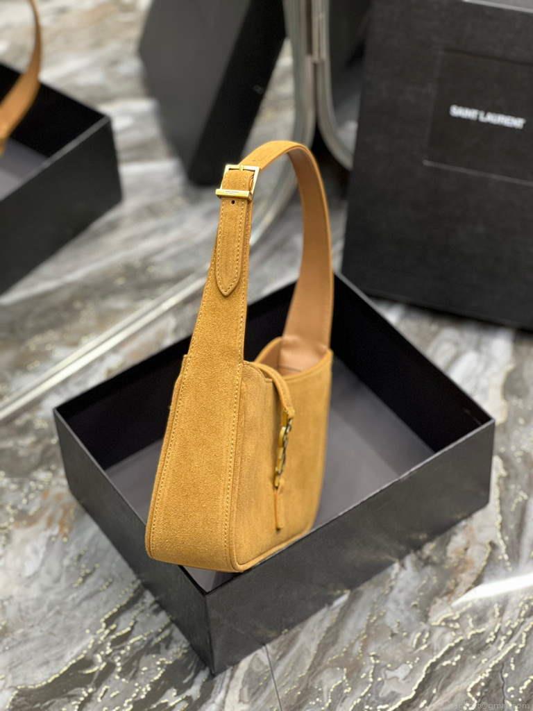 YSL LE5À7 657228 Hobo Bag In Sable Suede calfskin Apricot