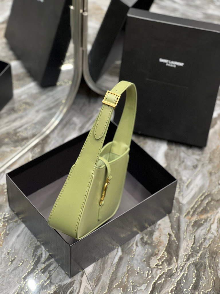 YSL LE5À7 657228 Hobo Bag In Smooth Leather Light Green
