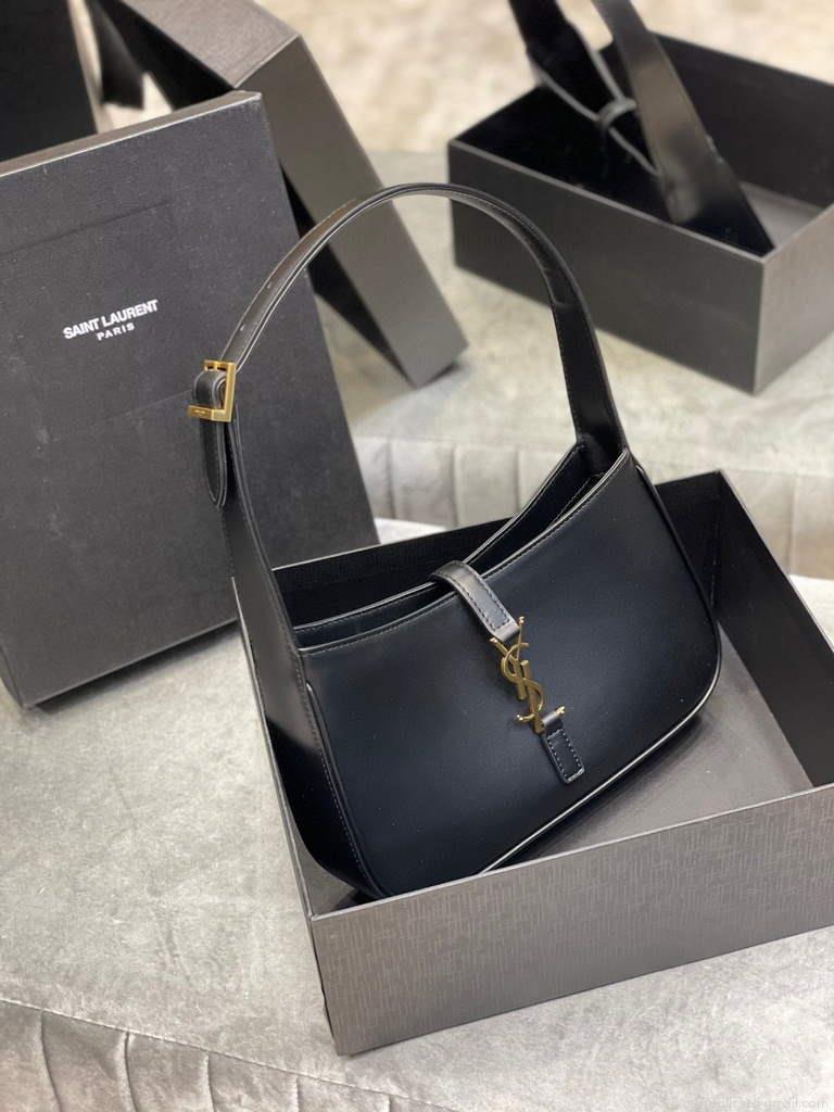 YSL LE5À7 657228 Hobo Bag In Smooth Leather Black
