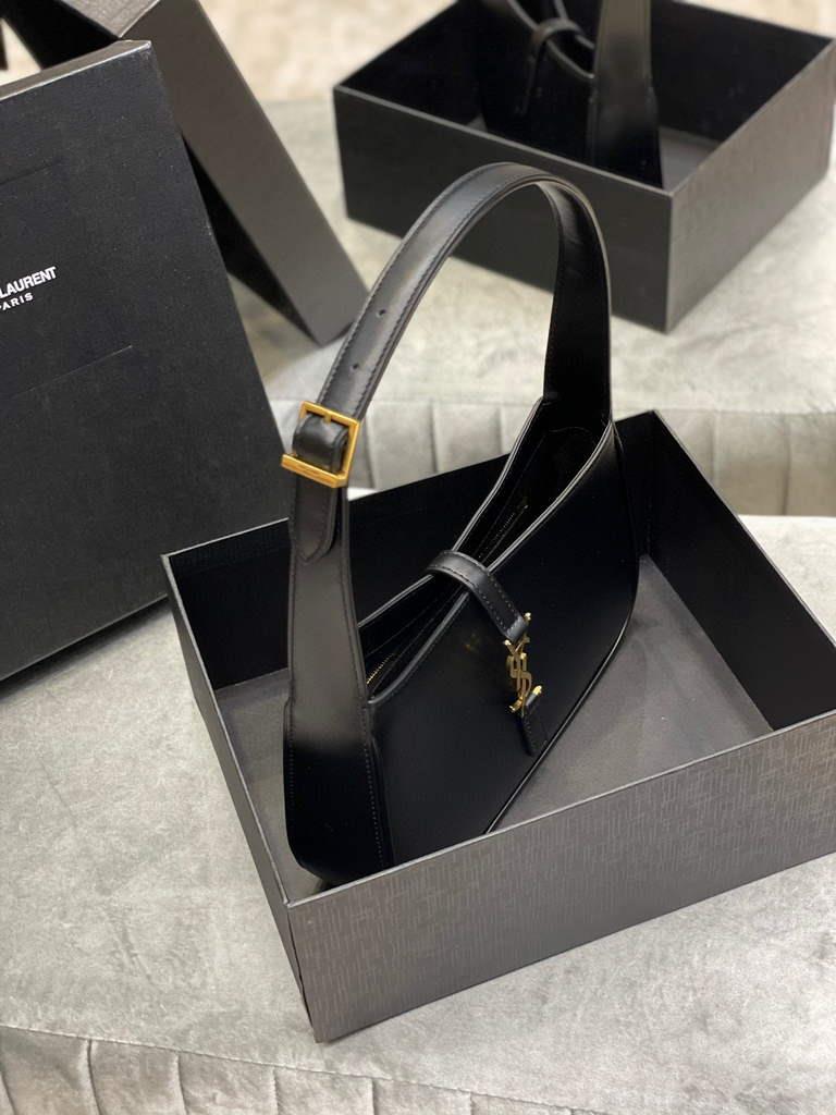YSL LE5À7 657228 Hobo Bag In Smooth Leather Black