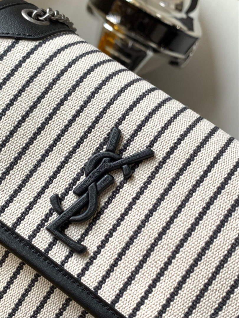 YSL 633151 Niki Baby Chain Bag Canvas And Smooth Leather