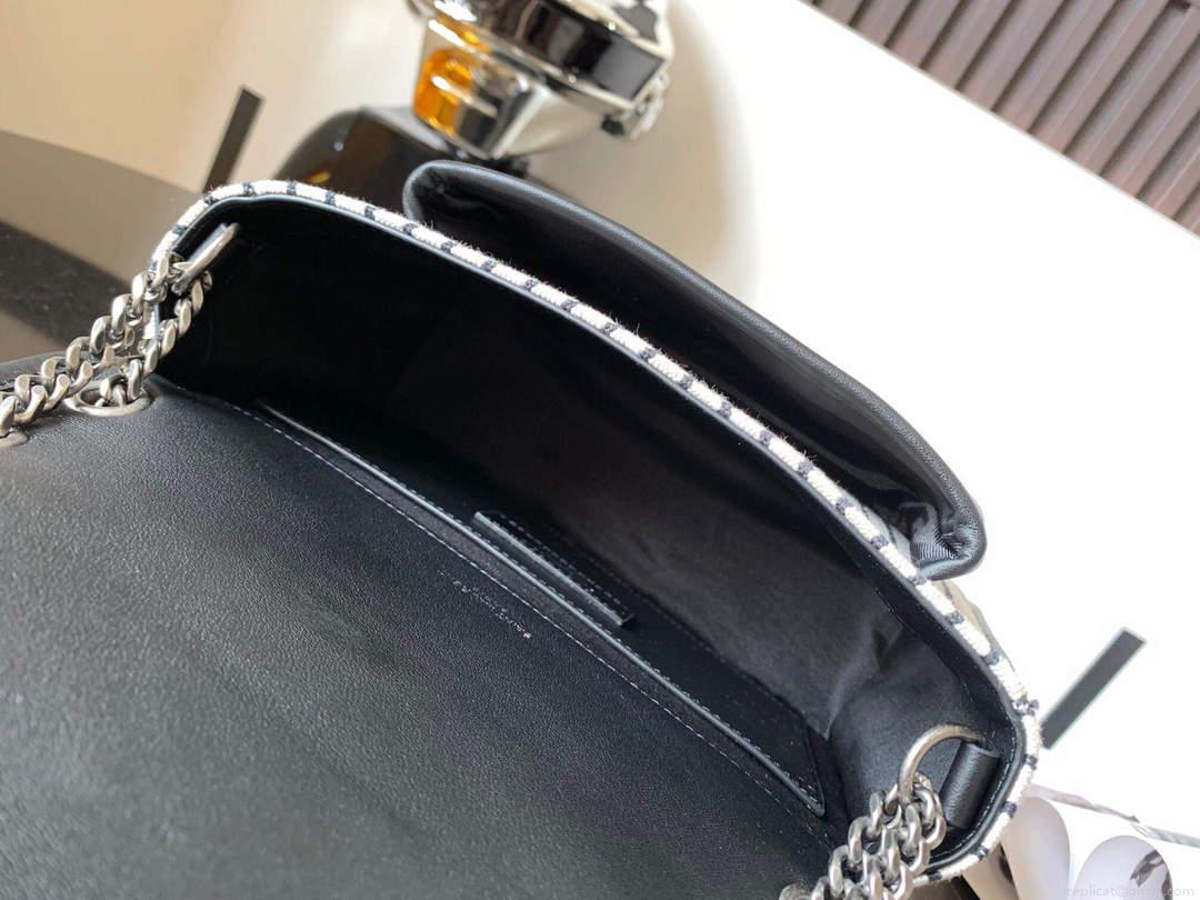 YSL 633151 Niki Baby Chain Bag Canvas And Smooth Leather