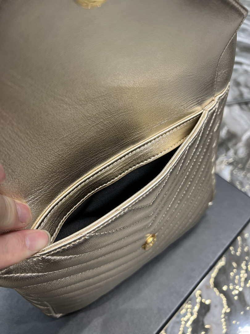 YSL 672609 Yves Saint Laurent Joe Backpack In Lambskin Gold
