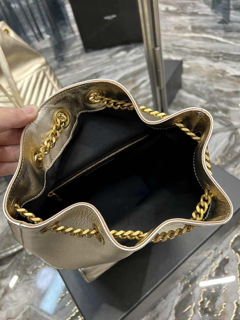 YSL 672609 Yves Saint Laurent Joe Backpack In Lambskin Gold