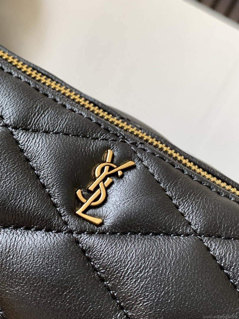 YSL 699703 Sade Mini Tube Bag In Quilted Lambskin Black