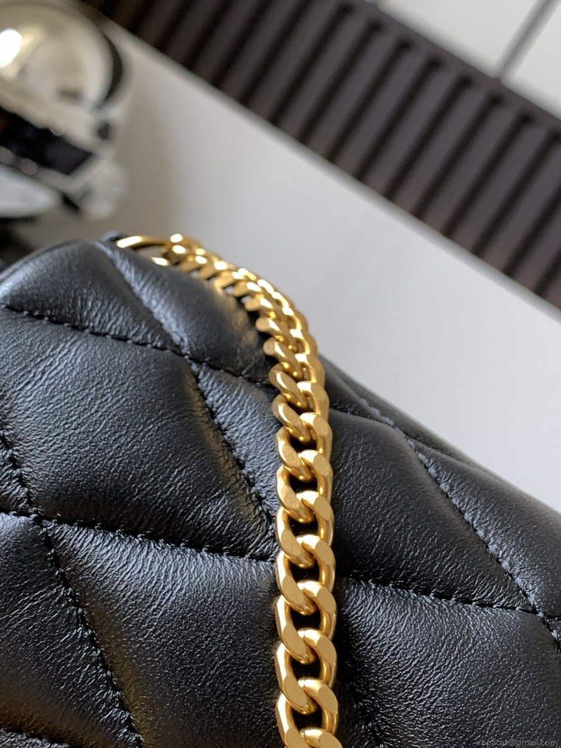 YSL 699703 Sade Mini Tube Bag In Quilted Lambskin Black