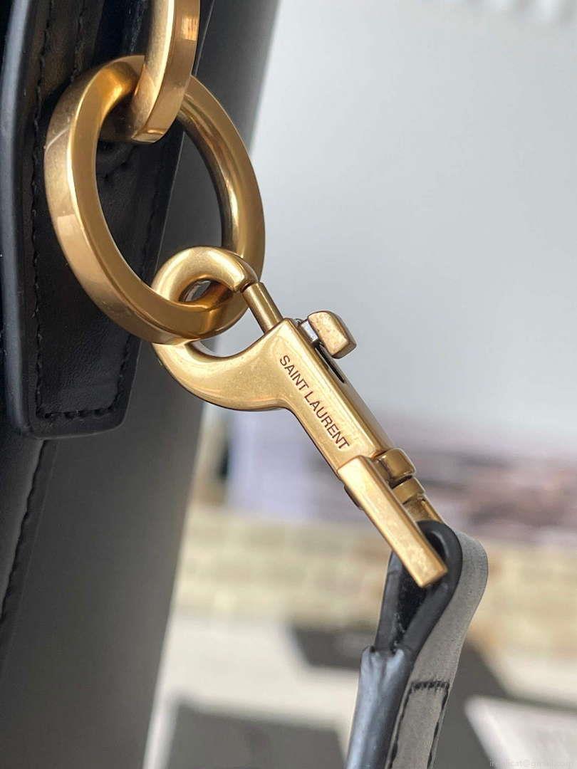 YSL 7428282 Le 37 Bucket In Shiny Leather Black