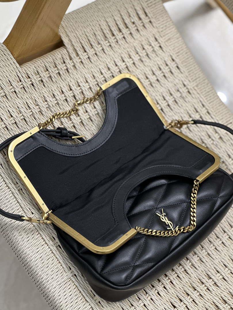 YSL 754001 Cerniera YSL Quilted Leather Top-Handle Bag LE 87