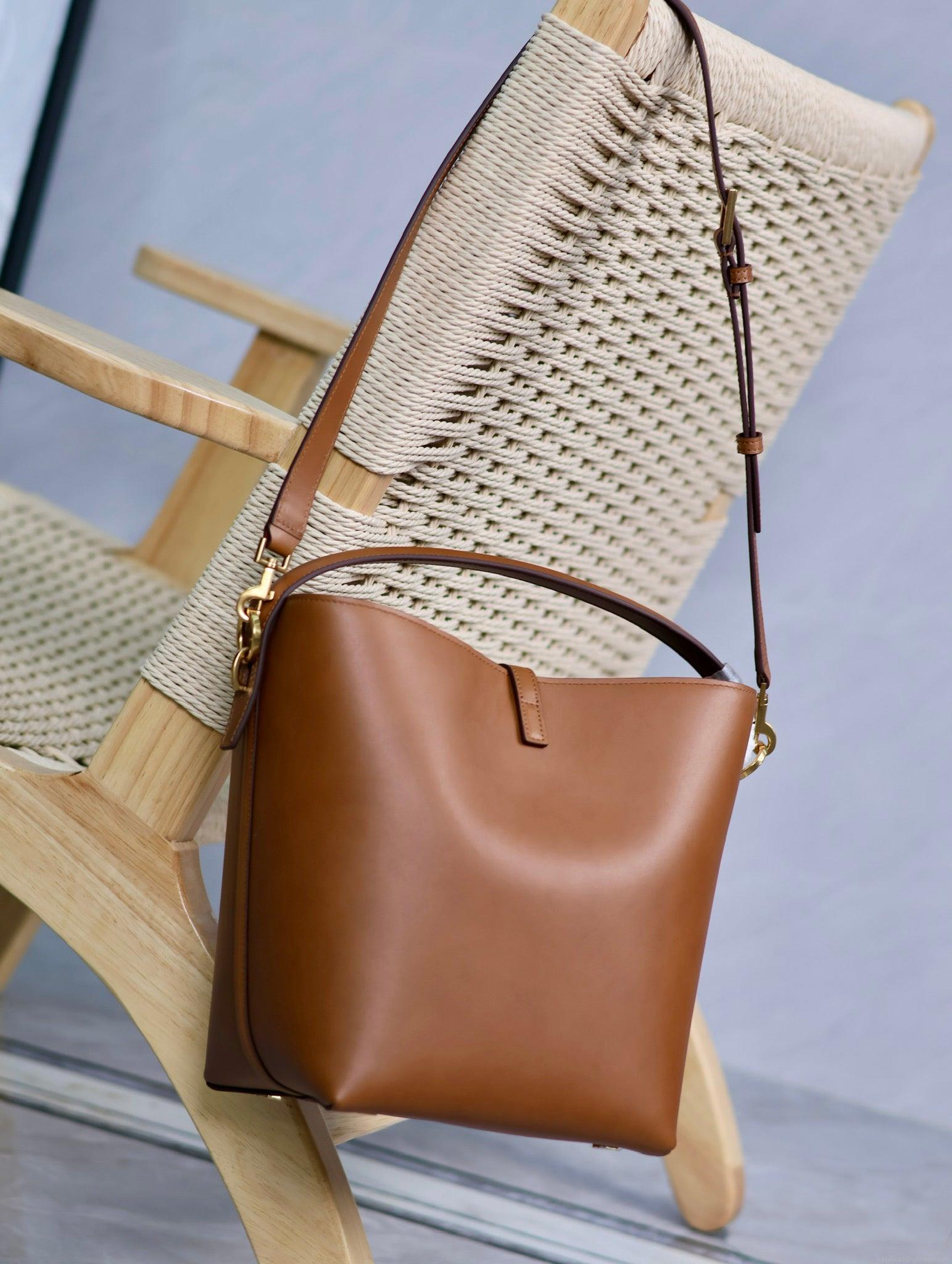 YSL 742828 Le 37 In Vegetable-Tanned Leather Brown