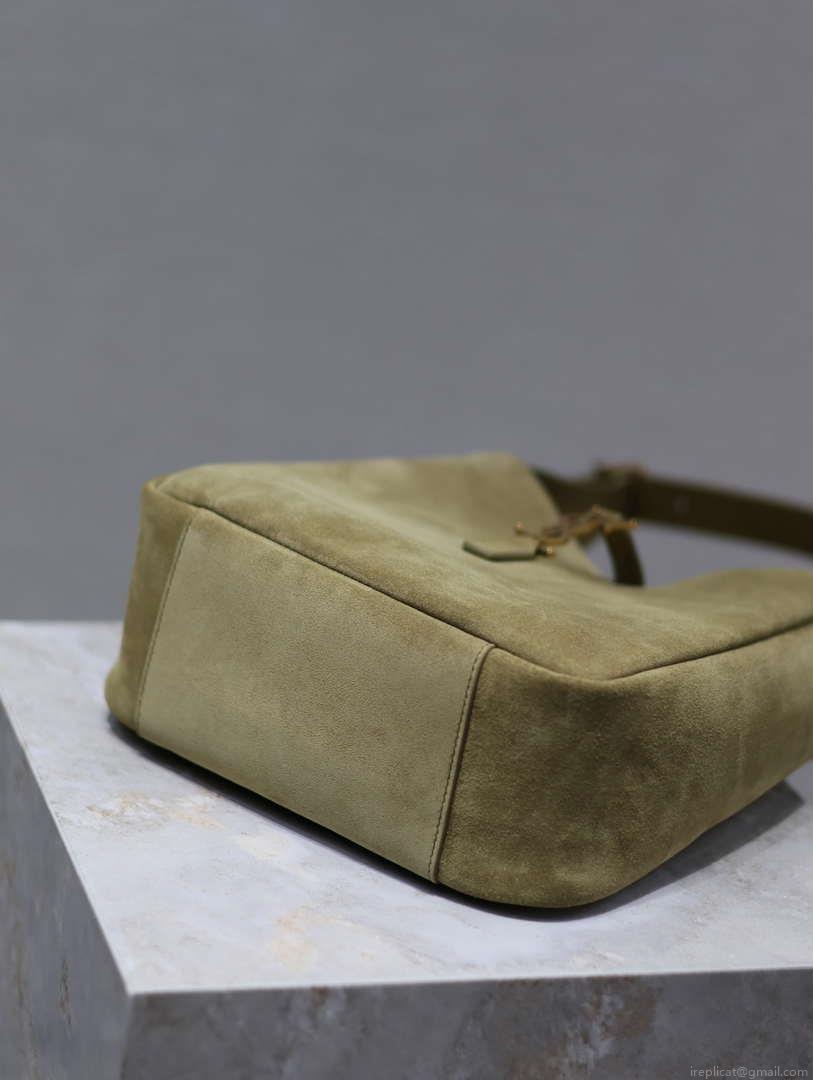 YSL 713938 LE 5 A 7 Supple Small In Suede Green