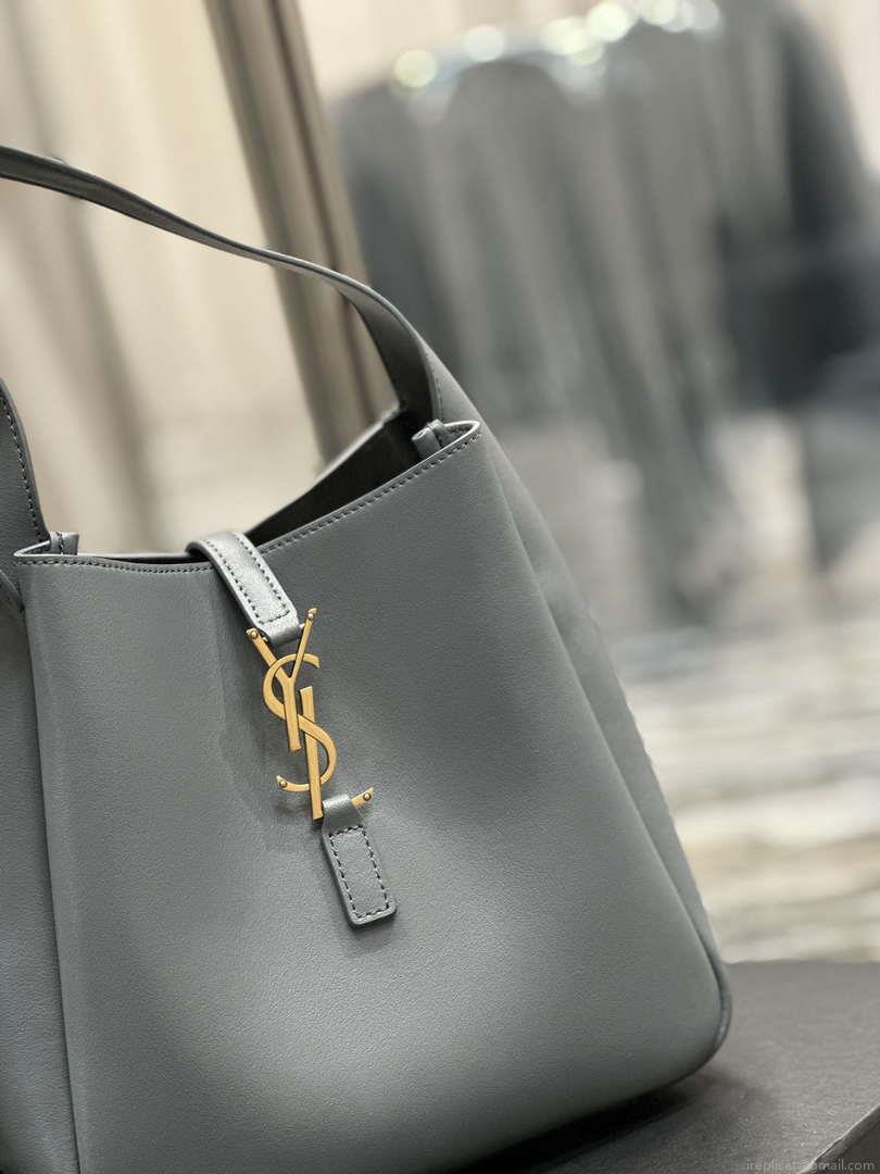YSL 713938 LE 5 A 7 Supple Small In Grained Leather Blue
