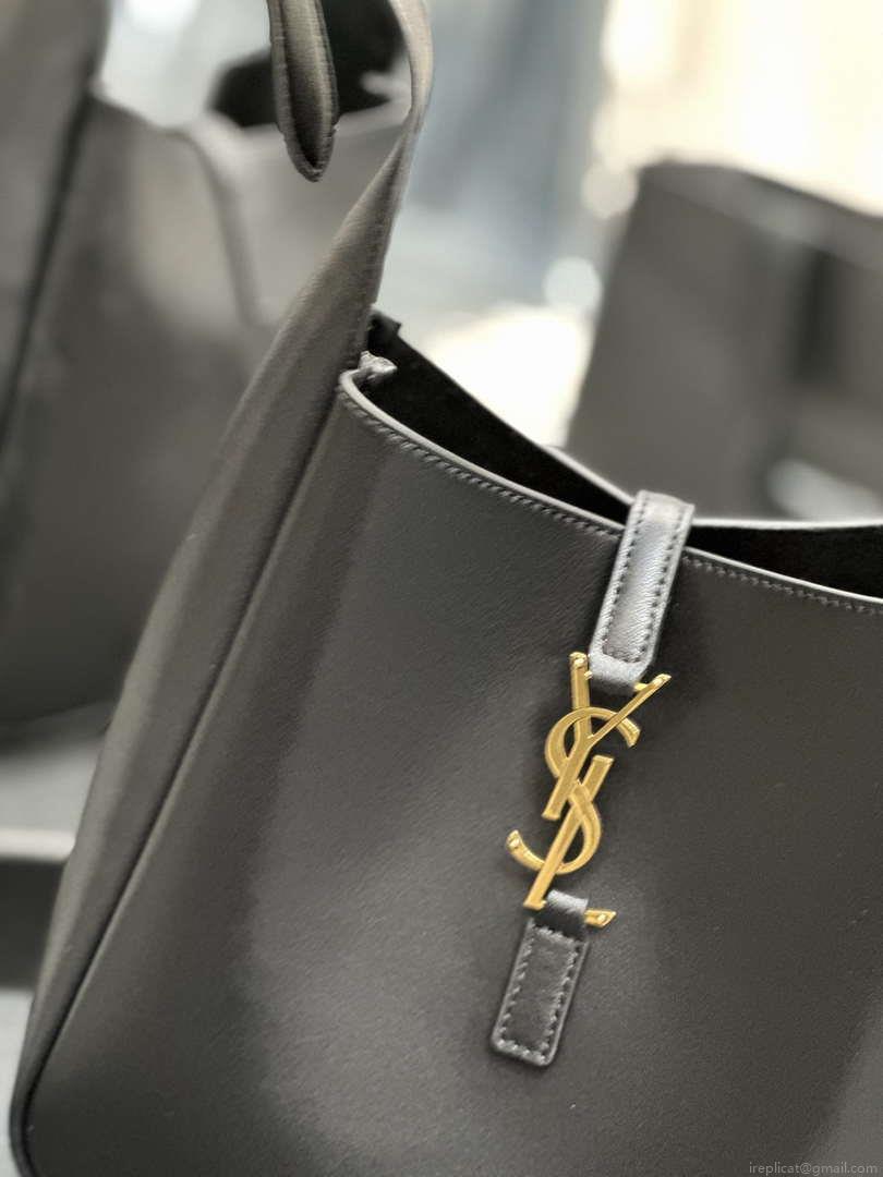 YSL 713938 LE 5 A 7 Supple Small In Grained Leather Black