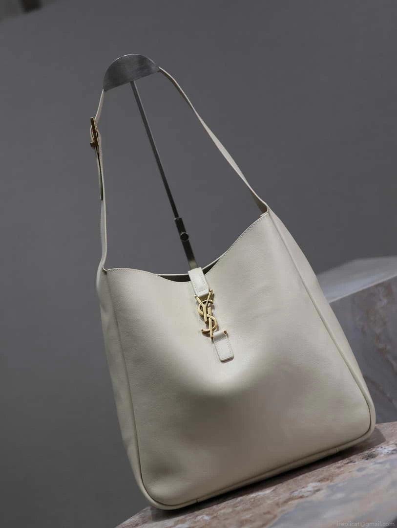 YSL 753837 Le 5 À 7 Supple Large In Smooth Leather White