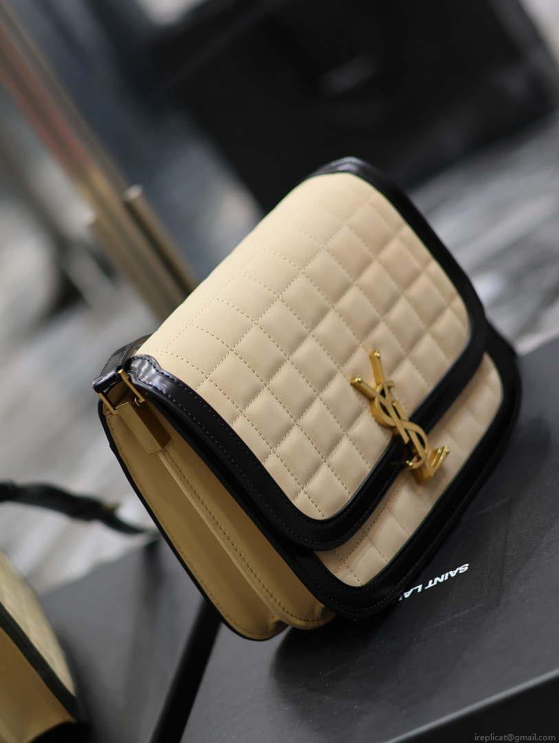 YSL 635025 Saint Laurent Solferino Medium Soft Satchel In Lambsikn Leather Apricot