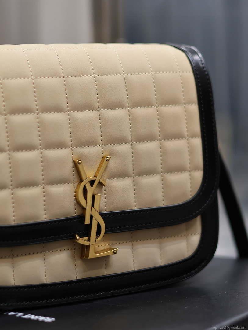 YSL 635025 Saint Laurent Solferino Medium Soft Satchel In Lambsikn Leather Apricot