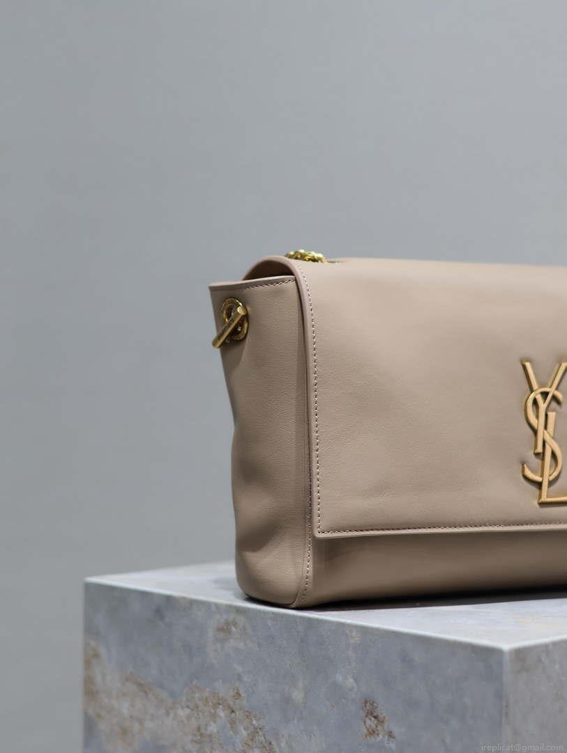 YSL 553804 Saint Laurent Reversible Medium Kate in Suede Bean paste