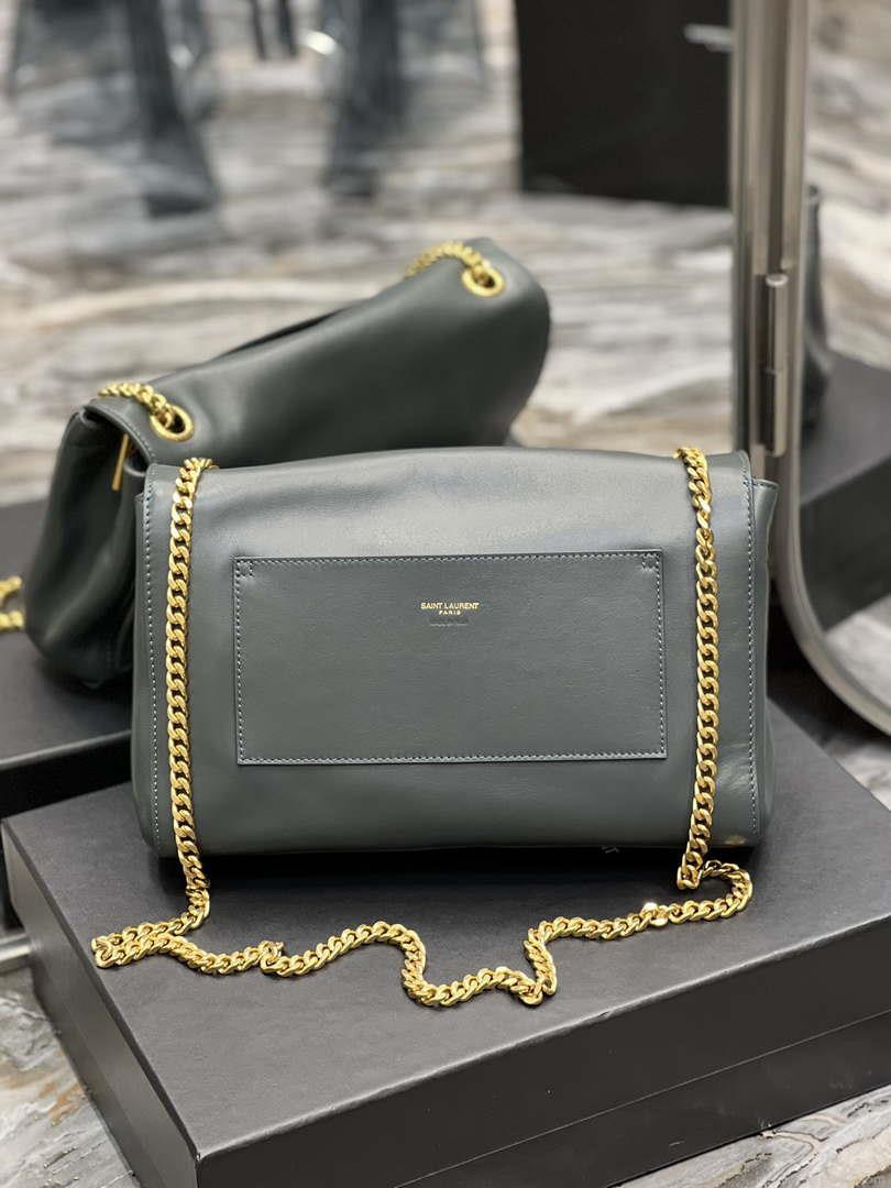 YSL 553804 Saint Laurent Reversible Medium Kate in Suede Blue