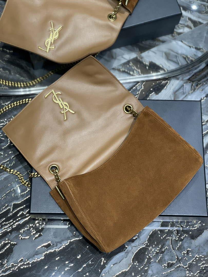 YSL 553804 Saint Laurent Reversible Medium Kate in Suede Brown