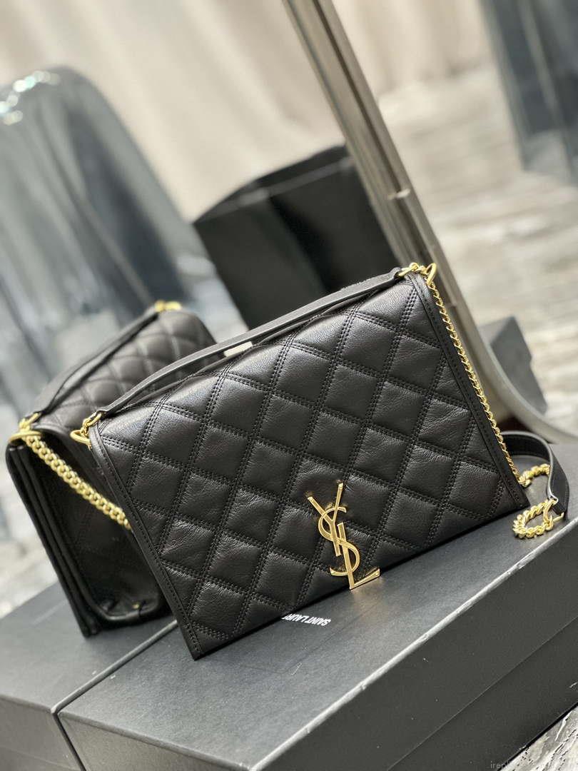 YSL 629246 Saint Laurent Becky Chain Shoulder Bag 25cm Leather Black