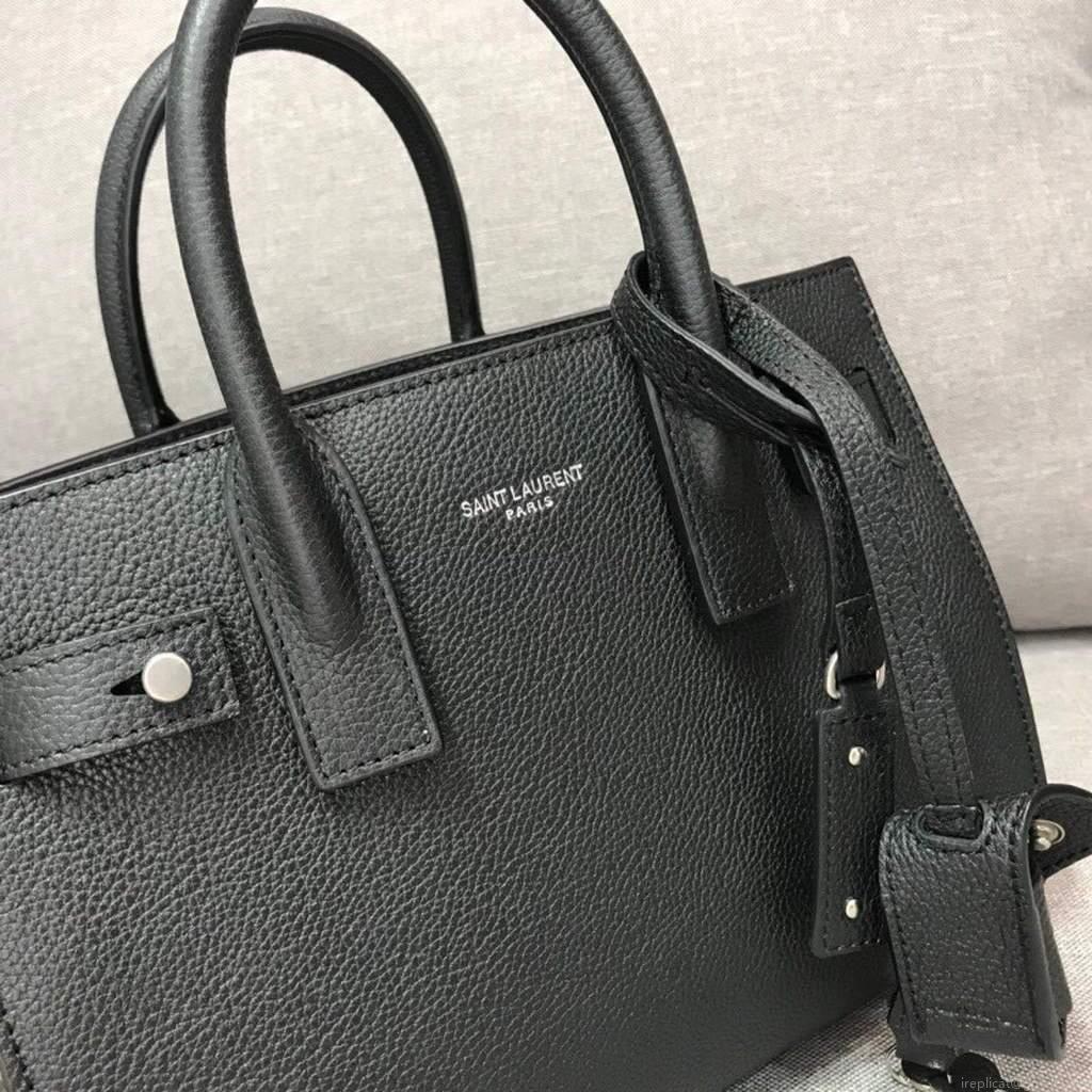 YSL 392035 Sac de Jour Nano in Grained Leather Black