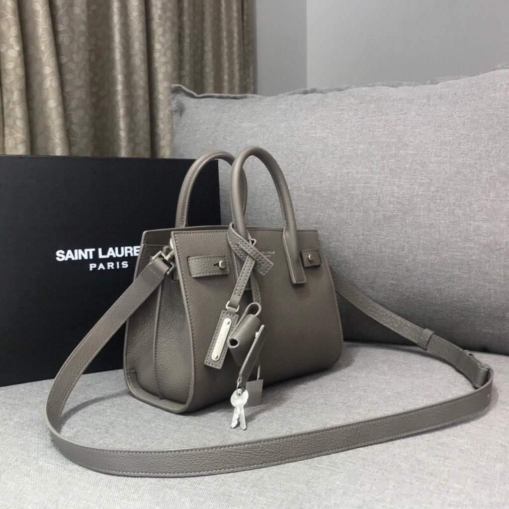 YSL 392035 Sac de Jour Nano in Grained Leather Gray